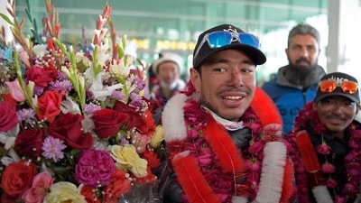 The expedition was led by Nirmal Purja, the Nepal-born former British Army soldier widely known as Nims Dai (AFP) The expedition was led by Nirmal Purja, the Nepal-born former British Army soldier widely known as Nims Dai (AFP)