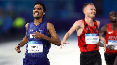 India's Gulveer Singh, one of the country’s top performers at the Glasgow Commonwealth Games, wins silver in the 10,000m final. He took bronze in the 5,000m on Friday. (REUTERS) India's Gulveer Singh, one of the country’s top performers at the Glasgow Commonwealth Games, wins silver in the 10,000m final. He took bronze in the 5,000m on Friday. (REUTERS)