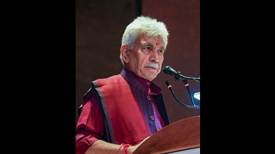 Jammu and Kashmir LG Manoj Sinha during the "Nasha Mukt Yuva for Viksit Bharat Sankalp Abhiyan" event, in Srinagar. (PTI) Jammu and Kashmir LG Manoj Sinha during the "Nasha Mukt Yuva for Viksit Bharat Sankalp Abhiyan" event, in Srinagar. (PTI)