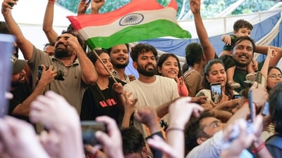 Abhijeet Dipke, a graduate from Boston University, returned to India on June 6 to kick off the protests led by the Cockroach Janta Party. (PTI) Abhijeet Dipke, a graduate from Boston University, returned to India on June 6 to kick off the protests led by the Cockroach Janta Party. (PTI)