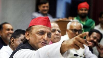 Samajwadi Party national president Akhilesh Yadav at a press conference in Lucknow on Sunday. (ANI PHOTO) Samajwadi Party national president Akhilesh Yadav at a press conference in Lucknow on Sunday. (ANI PHOTO)