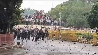 Stone-pelting incidents continued even after the Parliament march violence, officials said. Stone-pelting incidents continued even after the Parliament march violence, officials said.