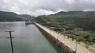 The current alignment of the proposed road lies very close to the Vaitarna dam, which supplies water to Mumbai (HT PHOTO) The current alignment of the proposed road lies very close to the Vaitarna dam, which supplies water to Mumbai (HT PHOTO)