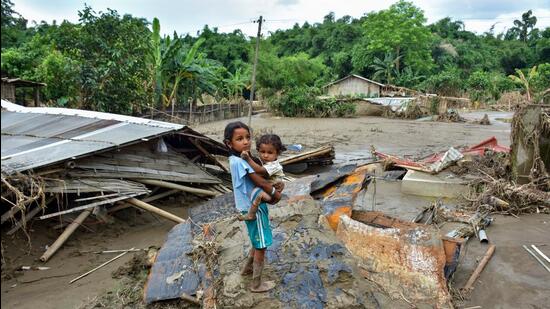 Assam government unveils a time-bound flood rehabilitation plan as affected families return home and the death toll reaches 82. (ANI)