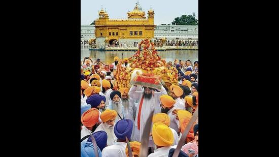The march, which began from Akal Takht on July 24, will culminate at Takht Sri Damdama Sahib, Talwandi Sabo, on August 3. (HT FILE)