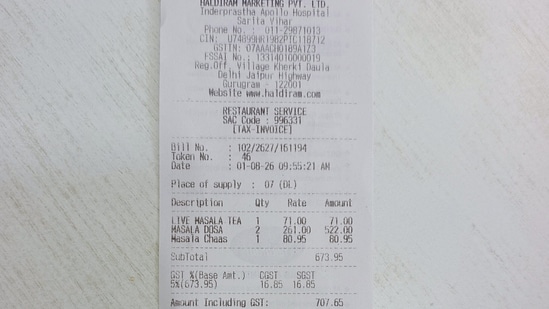 Man questions Haldiram's  ₹708 breakfast bill at Delhi hospital