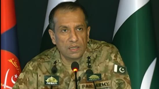 Lt Gen Ahmed Sharif Chaudhry, Director General, Inter-Services Public Relations (ISPR) of the Pak military, at a press conference in Rawalpindi on Friday, July 31. (Photo: FB/DGISPR)