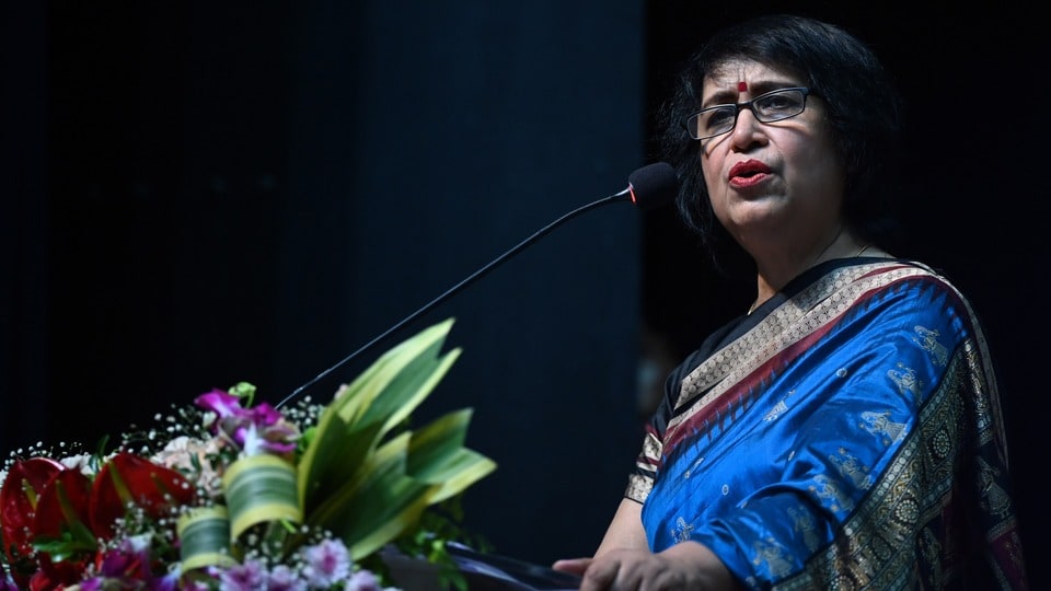 কলকাতায় লেখিকা তসলিমা নাসরিন। (ছবি সৌজন্যে, সমীর জানা/হিন্দুস্তান টাইমস)