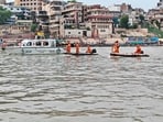 A specialised team of the 11th Battalion remains deployed at the Ganga ghats throughout the year to respond to water-related emergencies, including operating a water ambulance (HT photo)