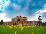 Clouds seen hovering over Humayun's Tomb on Sunday, August 2, 2026. (Sanchit Khanna/Hindustan Times)
