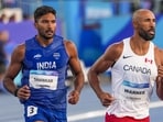 India's Tejaswin Shankar competes in the men's decathlon 1,500m race at the Commonwealth Games in Glasgow. (PTI)