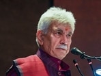 Jammu and Kashmir LG Manoj Sinha during the "Nasha Mukt Yuva for Viksit Bharat Sankalp Abhiyan" event, in Srinagar. (PTI)
