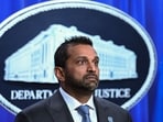 FBI Director Kash Patel looks on during a news conference on July 1.