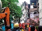 On Thursday, the B-wing of Kohinoor Apartment collapsed, killing 10 people and injuring three others. (HT Photo)