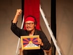 Tenzin Tsundue during his performance in Mumbai (Manasi Photography)