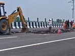 The damage resurfaced near a previously repaired 20-metre stretch, prompting NHAI to repair the entire 250-metre approach section to prevent further failures. (Sourced)