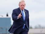 US President Donald Trump in New Jersey on Sunday.