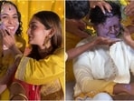 Couple drives social media attention after swapping traditional yellow for purple haldi.(Instagram/@aalsiiiiiiii)