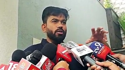 Cockroach Janata Party (CJP) founder Abhijeet Dipke addresses the media, in Chhatrapati Sambhajinagar on Thursday. Cockroach Janata Party (CJP) founder Abhijeet Dipke addresses the media, in Chhatrapati Sambhajinagar on Thursday.