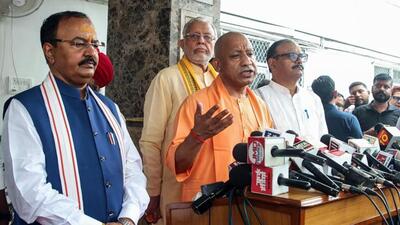 Chief minister Yogi Adityanath addressing reporters before the start of the Monsoon session of the Uttar Pradesh legislature, in Lucknow on Monday. (ANI PHOTO) Chief minister Yogi Adityanath addressing reporters before the start of the Monsoon session of the Uttar Pradesh legislature, in Lucknow on Monday. (ANI PHOTO)