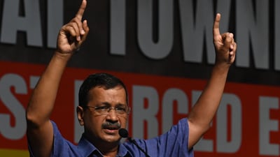 Aam Aadmi Party (AAP) national convener Arvind Kejriwal said the BJP lost even the seat represented by its national president, Nitin Nabin, and congratulated Prashant Kishor on his win. (Hindustan Times) Aam Aadmi Party (AAP) national convener Arvind Kejriwal said the BJP lost even the seat represented by its national president, Nitin Nabin, and congratulated Prashant Kishor on his win. (Hindustan Times)