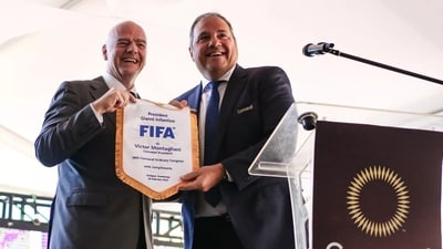 Gianni Infantino and Victor Montaglini. (X images)