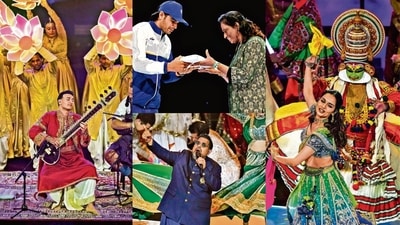 The CWG 2026 closing ceremony on Sunday had an array of performances lighting up the evening as India were handed over the baton to host the games in 2030. (Photos: PTI and Reuters)