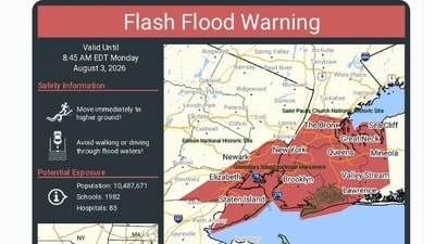 NYC flash flood map: Flooding impacted Paterson, NJ, on Monday, stranding vehicles. NYC advised residents, especially in basements, to seek higher ground. NYC flash flood map: Flooding impacted Paterson, NJ, on Monday, stranding vehicles. NYC advised residents, especially in basements, to seek higher ground.