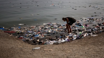 Shoes are among the items in the water following crossings of migrants from Morocco into Ceuta. Shoes are among the items in the water following crossings of migrants from Morocco into Ceuta.