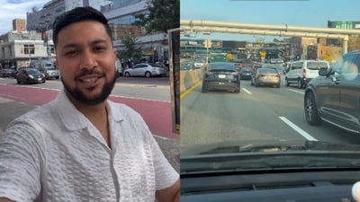 An Indian man highlighted the patience and civic sense of US motorists caught in heavy traffic. (Instagram/harsh05kumar) An Indian man highlighted the patience and civic sense of US motorists caught in heavy traffic. (Instagram/harsh05kumar)