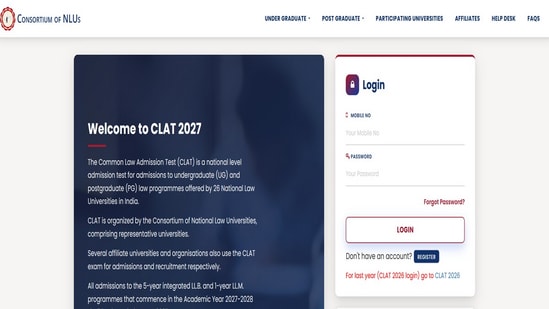 CLAT 2027 registration begins at consortiumofnlus.ac.in, direct link to apply here
