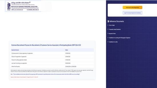 IBPS Clerk Recruitment 2026: Apply for 11403 CSA posts at ibps.in, direct link to register here