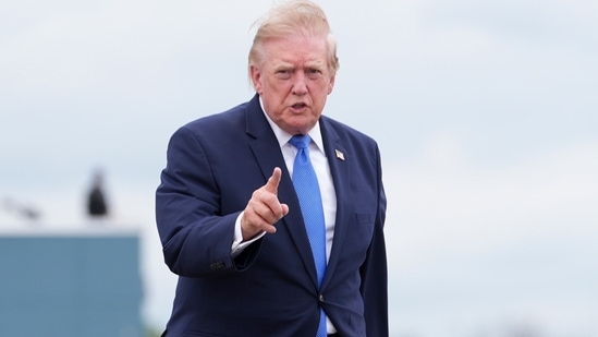 US President Donald Trump in New Jersey on Sunday.