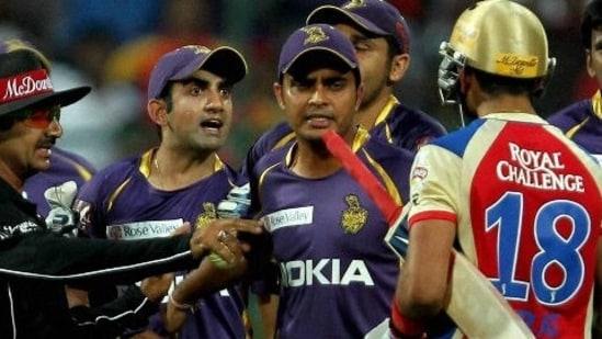 Gautam Gambhir and Virat Kohli in a heated moment from IPL 2013.