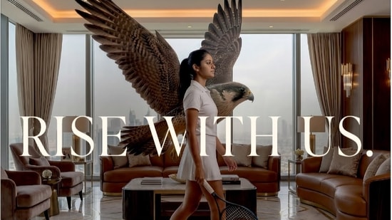 The campaign's visual identity combines the Falcon with elements inspired by nature through a distinctive biophilic illustration style.