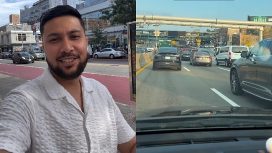 An Indian man highlighted the patience and civic sense of US motorists caught in heavy traffic.