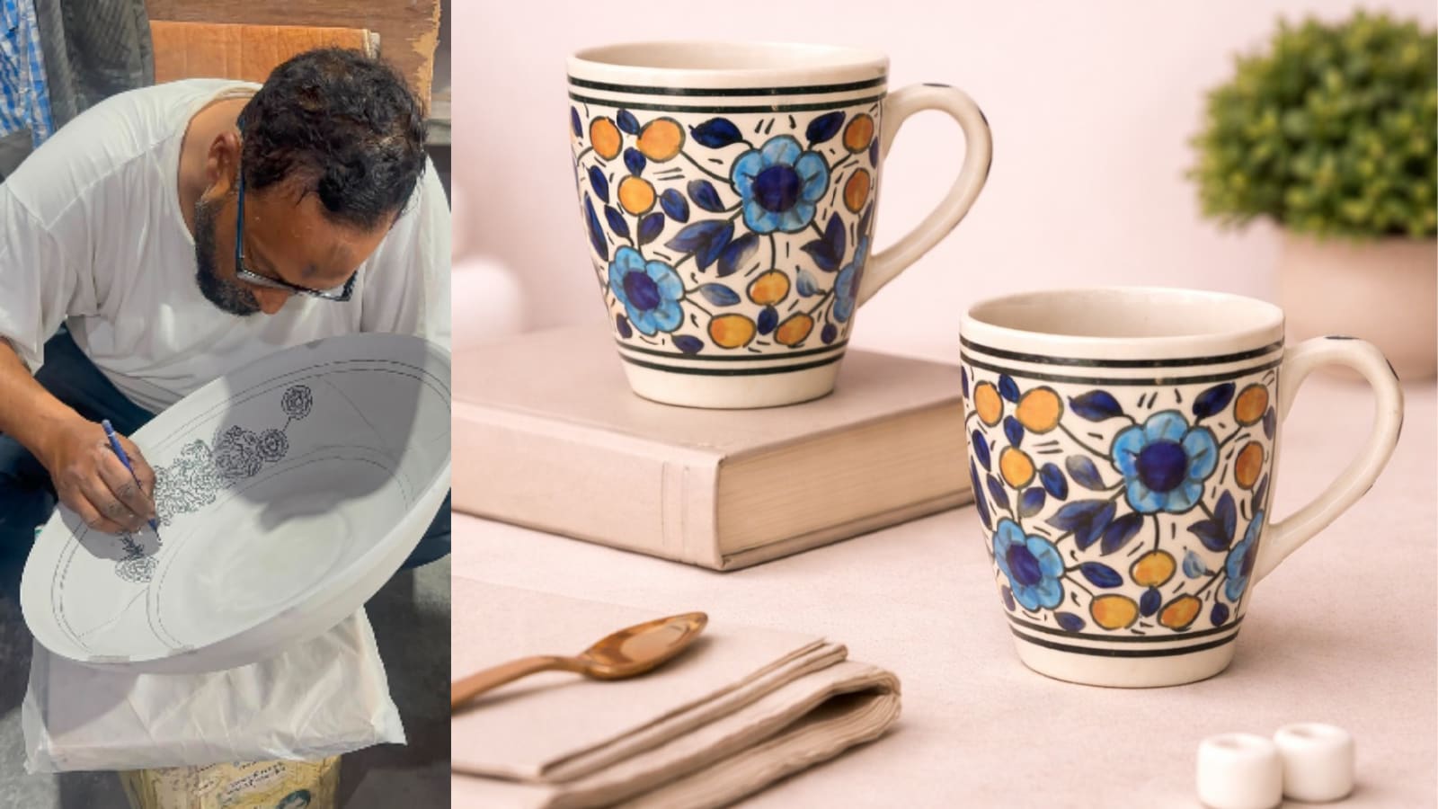 National Award winner Raisuddin keeps Khurja pottery relevant with ceramic lamps, décor and handcrafted pieces designed for today's interiors. (HGH India) National Award winner Raisuddin keeps Khurja pottery relevant with ceramic lamps, décor and handcrafted pieces designed for today's interiors. (HGH India)