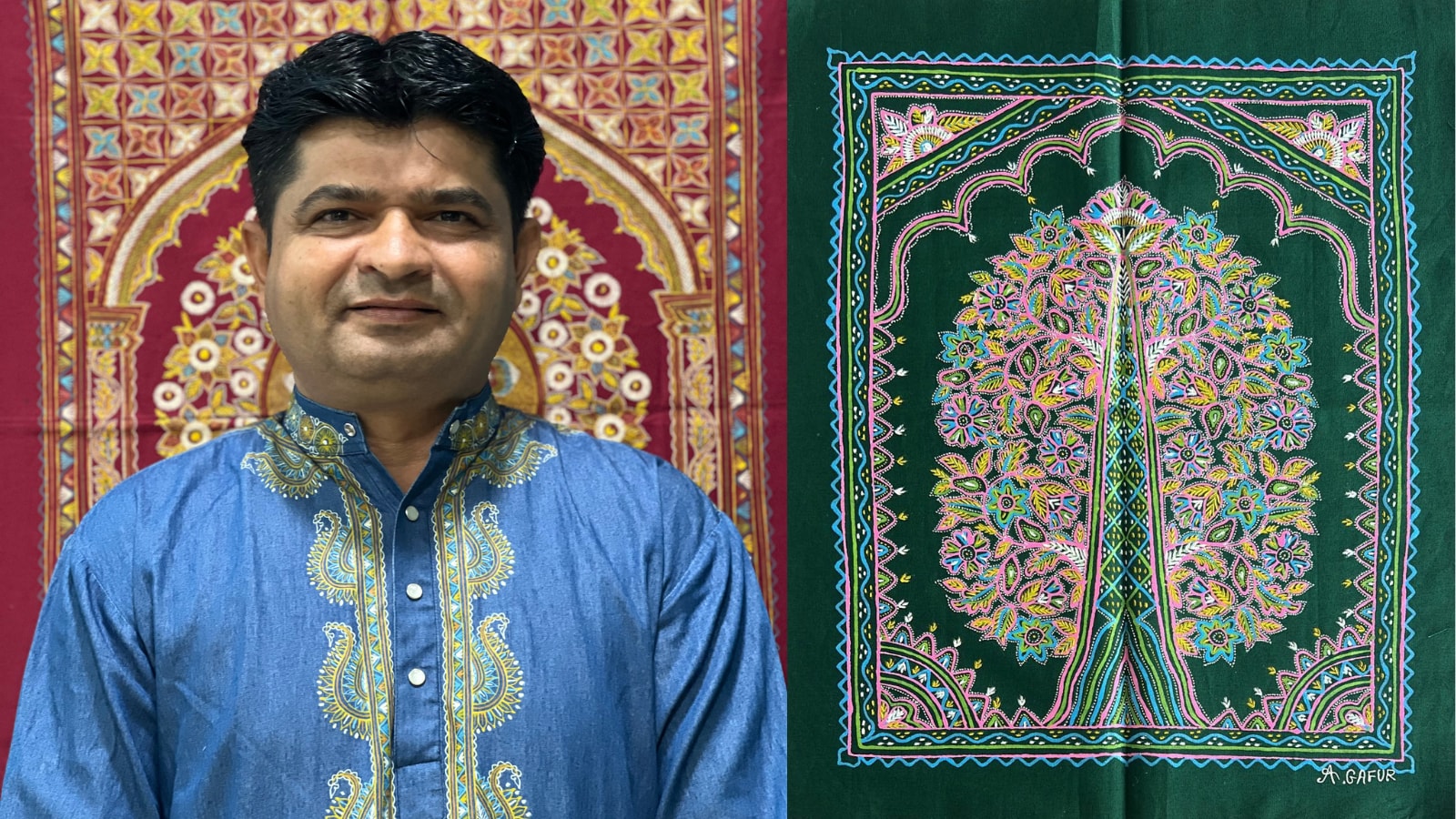 Sumar Khatri continues Gujarat's 400-year-old Rogan art tradition while introducing handcrafted creations to buyers across India and abroad. (HGH India) Sumar Khatri continues Gujarat's 400-year-old Rogan art tradition while introducing handcrafted creations to buyers across India and abroad. (HGH India)