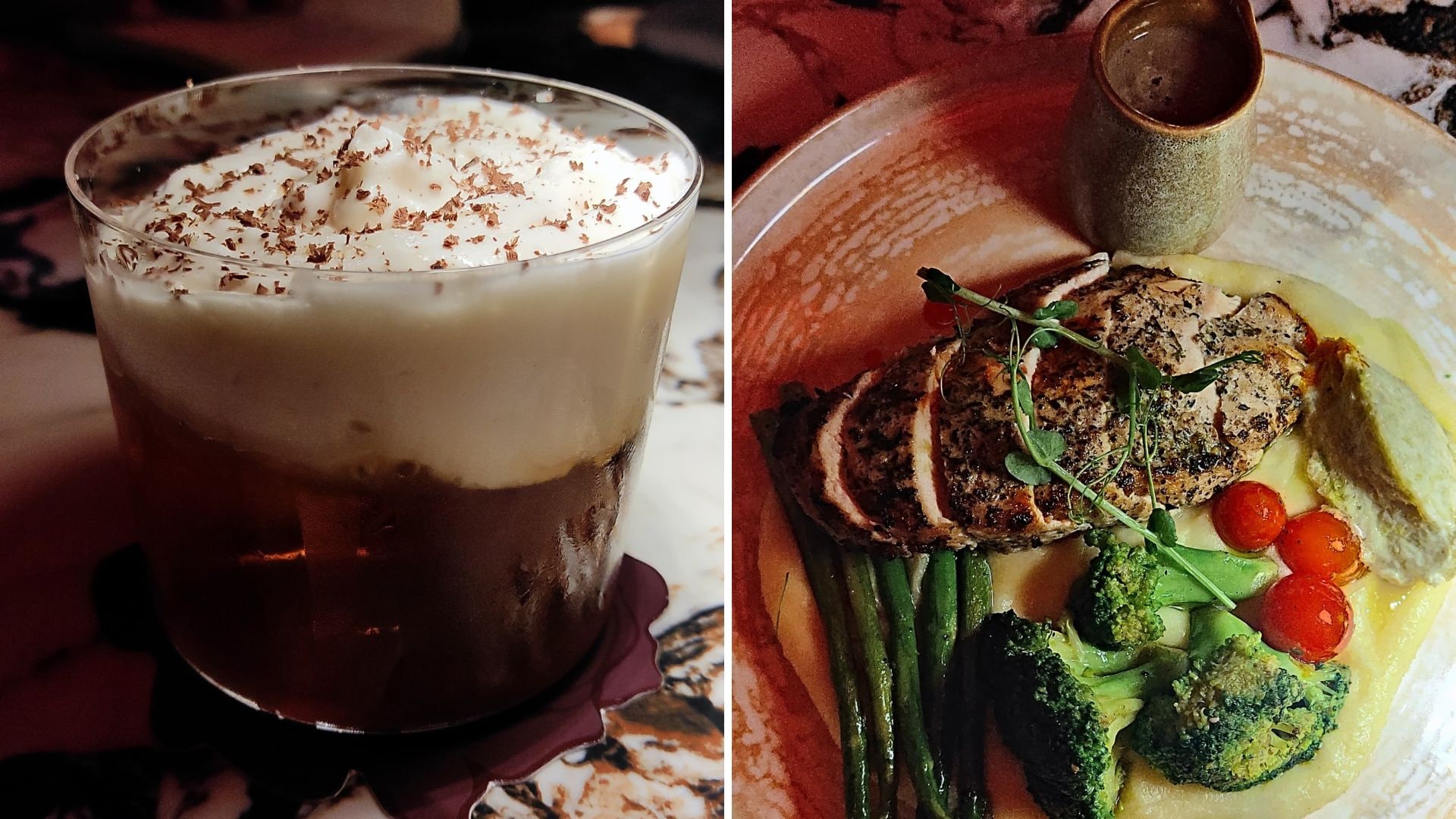 From left: Belonging, and grilled chicken at TUA, Kolkata.