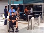 One of the passengers who were injured on Air India Phuket-Delhi flight on Tuesday.