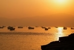 Vessels in the Strait of Hormuz near the beach of Bandar Abbas, Iran, July 27, 2026. Razieh Poudat/ISNA/via WANA