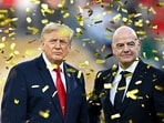 U.S. President Donald Trump and FIFA President Gianni Infantino during the trophy presentation after the match