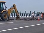 The damage resurfaced near a previously repaired 20-metre stretch, prompting NHAI to repair the entire 250-metre approach section to prevent further failures.