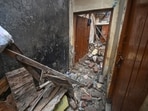  A view of the house where the roof of a single-storey building collapsed in Gali No. 2, JP Nagar, under the New Usmanpur police station area, resulting in the deaths of two tenants in New Delhi, India, on Monday, August 3, 2026.