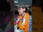 Golden Welcome! Asmita Dey Receives Hero’s Reception at Delhi Airport