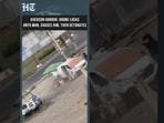 Terrifying Moment Drone Strikes Near Man at Market in Ukraine
