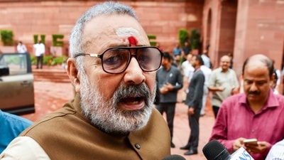 Union Minister Giriraj Singh at the Parliament Premises during the Monsoon Session, in New Delhi. (ANI) Union Minister Giriraj Singh at the Parliament Premises during the Monsoon Session, in New Delhi. (ANI)