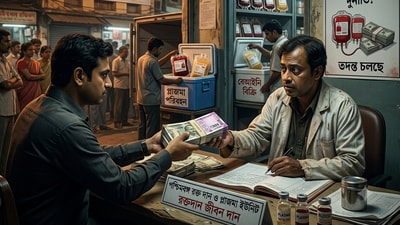 রক্ত নিয়েও পশ্চিমবঙ্গে দুর্নীতি হয়েছে বলে অভিযোগ উঠল। (ছবিটি প্রতীকী, সৌজন্যে ন্যানো ব্যানানা দিয়ে তৈরি করা) রক্ত নিয়েও পশ্চিমবঙ্গে দুর্নীতি হয়েছে বলে অভিযোগ উঠল। (ছবিটি প্রতীকী, সৌজন্যে ন্যানো ব্যানানা দিয়ে তৈরি করা)