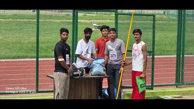 MDAA volunteers checking bags of athletes during a district meet in Meerut. (SOURCED) MDAA volunteers checking bags of athletes during a district meet in Meerut. (SOURCED)