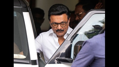 MK Stalin along with senior leaders met at Anna Arivalayam, the DMK headquarters in Chennai. (PTI) MK Stalin along with senior leaders met at Anna Arivalayam, the DMK headquarters in Chennai. (PTI)